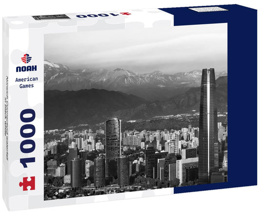 Noah Jigsaw Puzzle View of Santiago de Chile with Los Andes mountains behind. in black white 1000 pieces