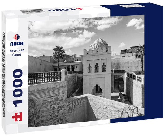 Noah Jigsaw Puzzle Beautiful morning panorama of colorful houses in the old town of Bosa in Sardinia. Place: Bosa, Oristano province, Italy in black white 1000 pieces