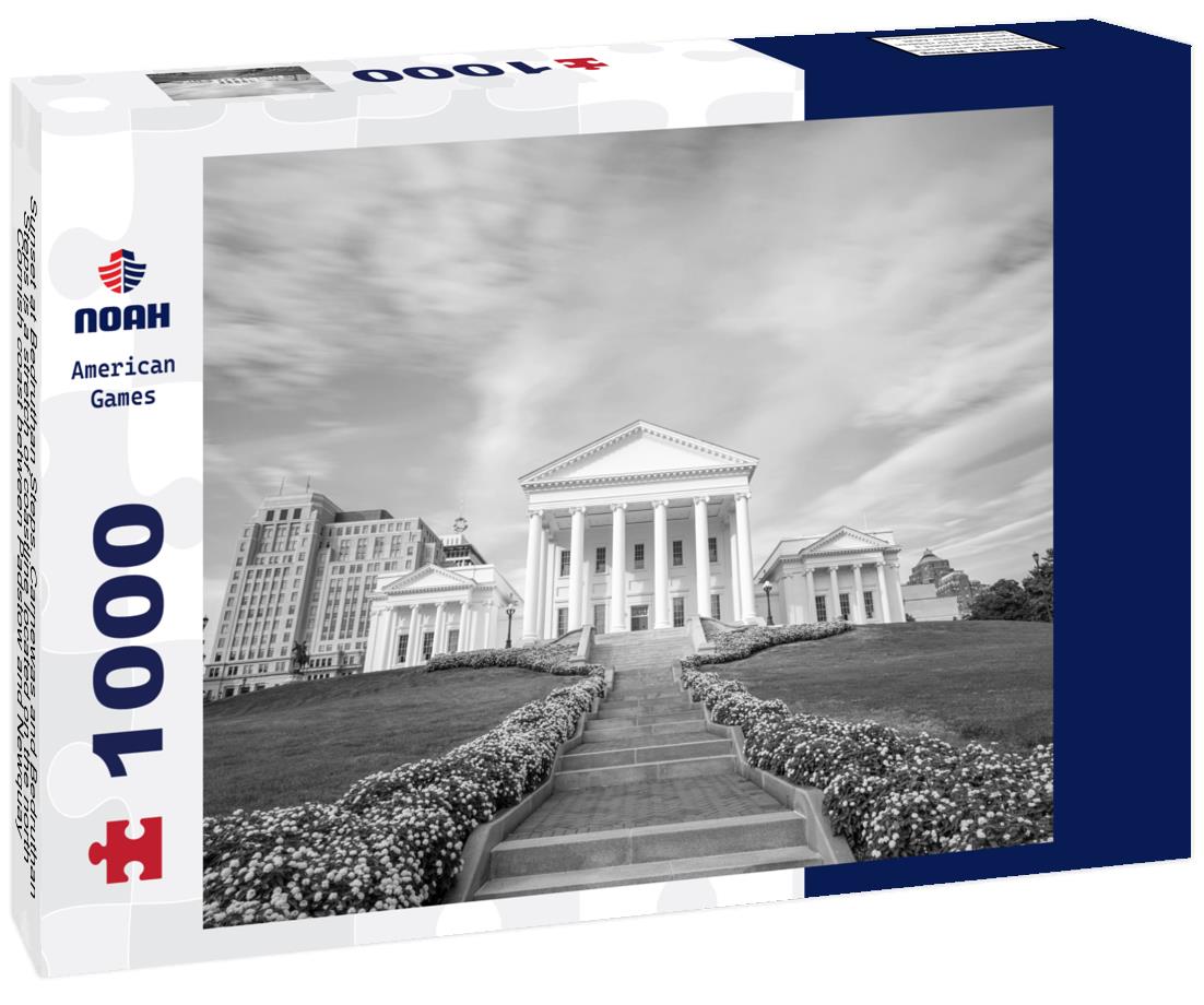 Noah Jigsaw Puzzle Virginia State Capitol Building in Richmond, Virginia, USA. in black white 1000 pieces