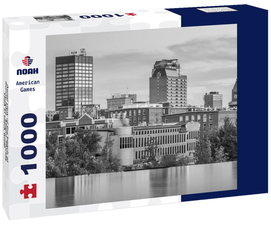 Noah Jigsaw Puzzle Aerial view of the beach at Sunny Isles. Miami. Florida. USA in black white 1000 pieces