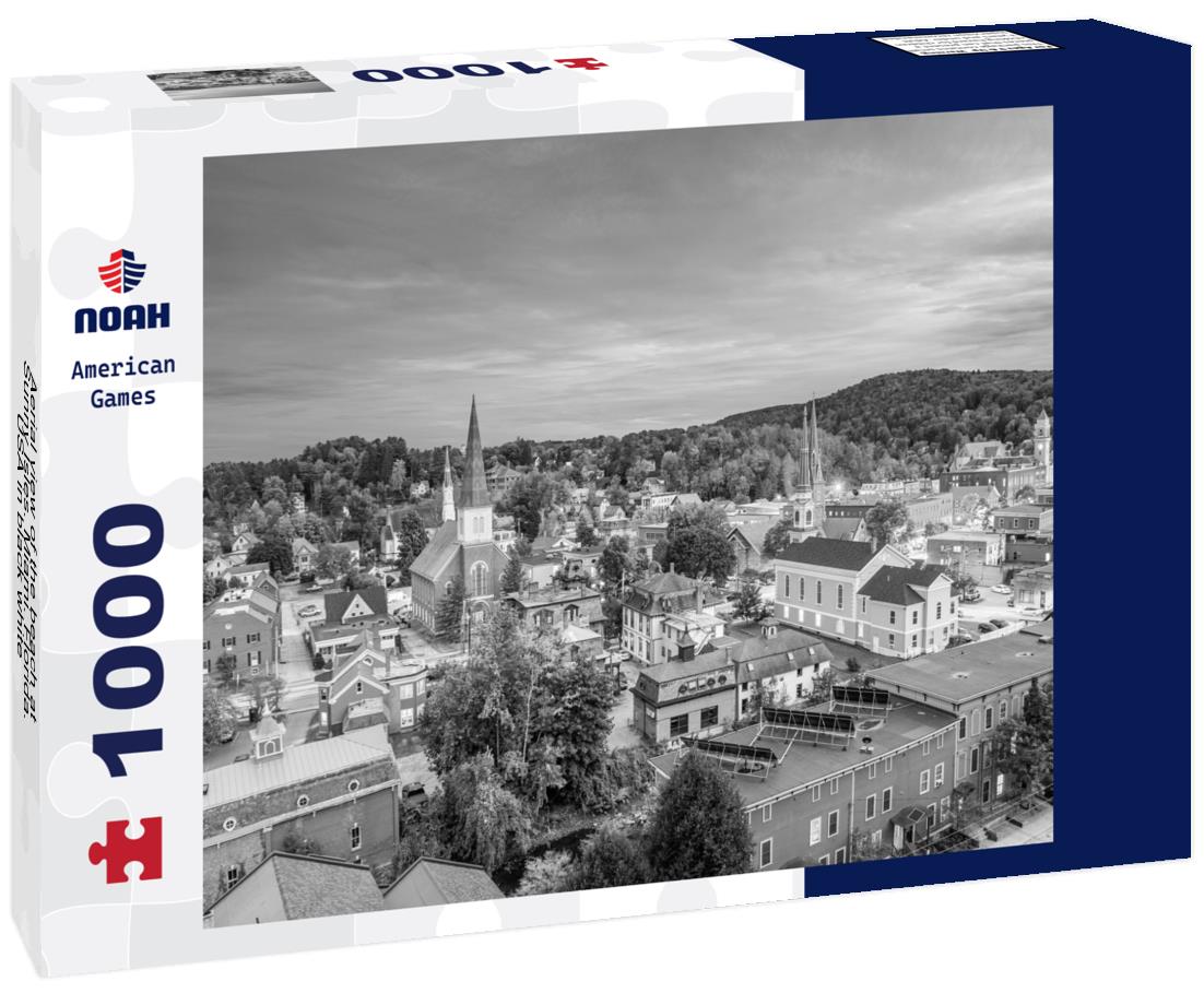 Noah Jigsaw Puzzle Aerial view of the beach at Sunny Isles. Miami. Florida. USA in black white 1000 pieces