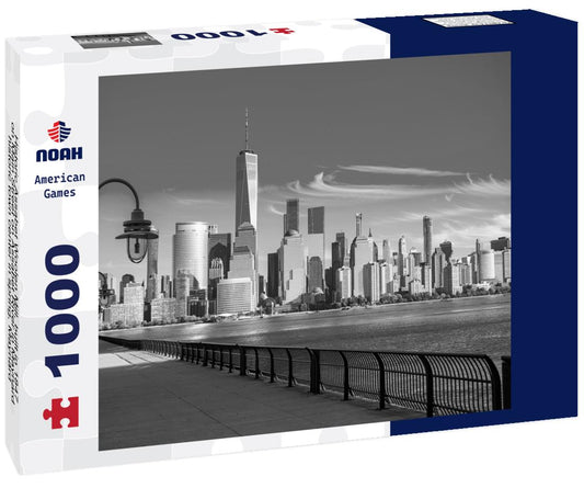 Noah Jigsaw Puzzle Historic Assabet Woolen Mill, built in 1847, on Main Street on Assabet River in Maynard historic town center in spring, Maynard, Massachusetts, USA in black white 1000 pieces