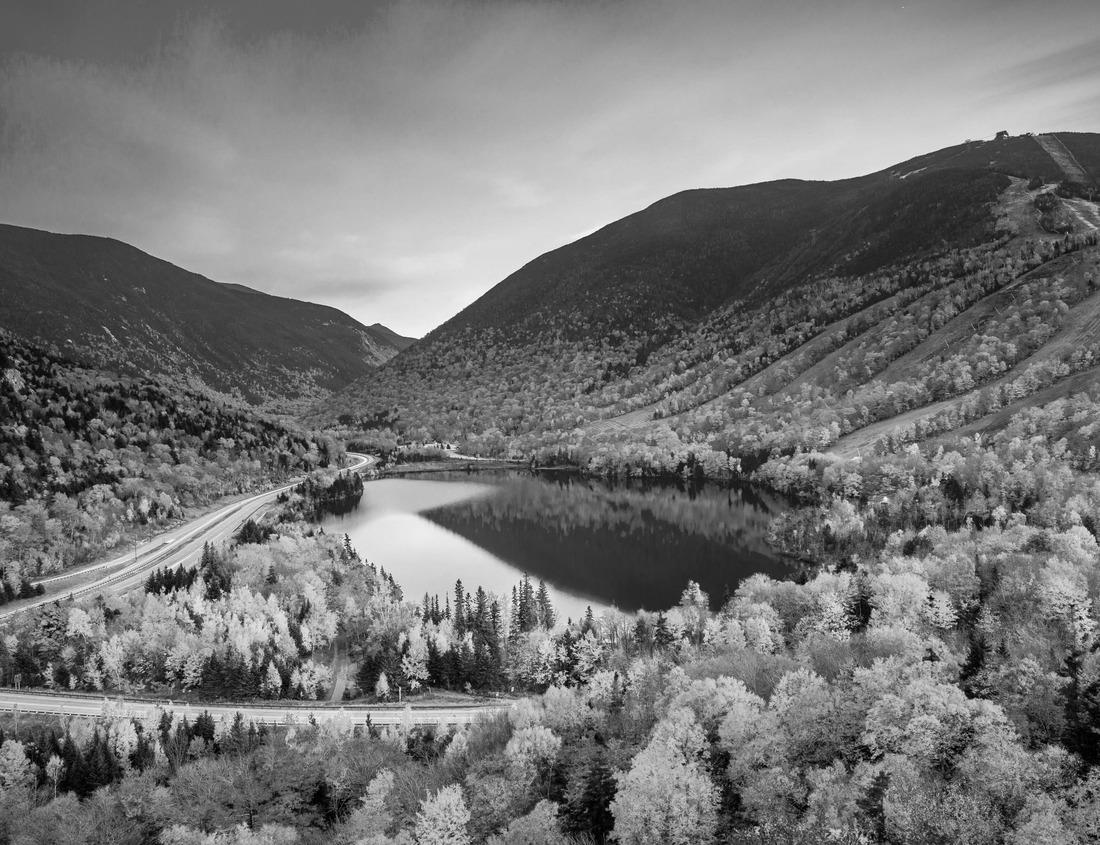Noah Jigsaw Puzzle Fall colours in Franconia Notch State Park, White Mountain National Forest, New Hampshire, USA. in black white 1000 pieces