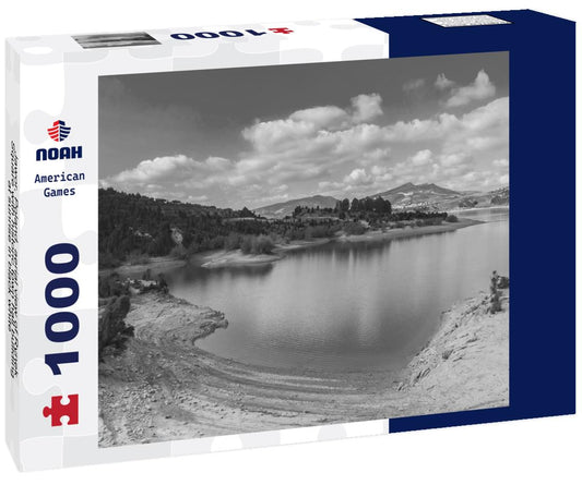 Noah Jigsaw Puzzle Jawor, Poland, aerial view of Rynek Square with historic town hall building at sunrise in black white 1000 pieces