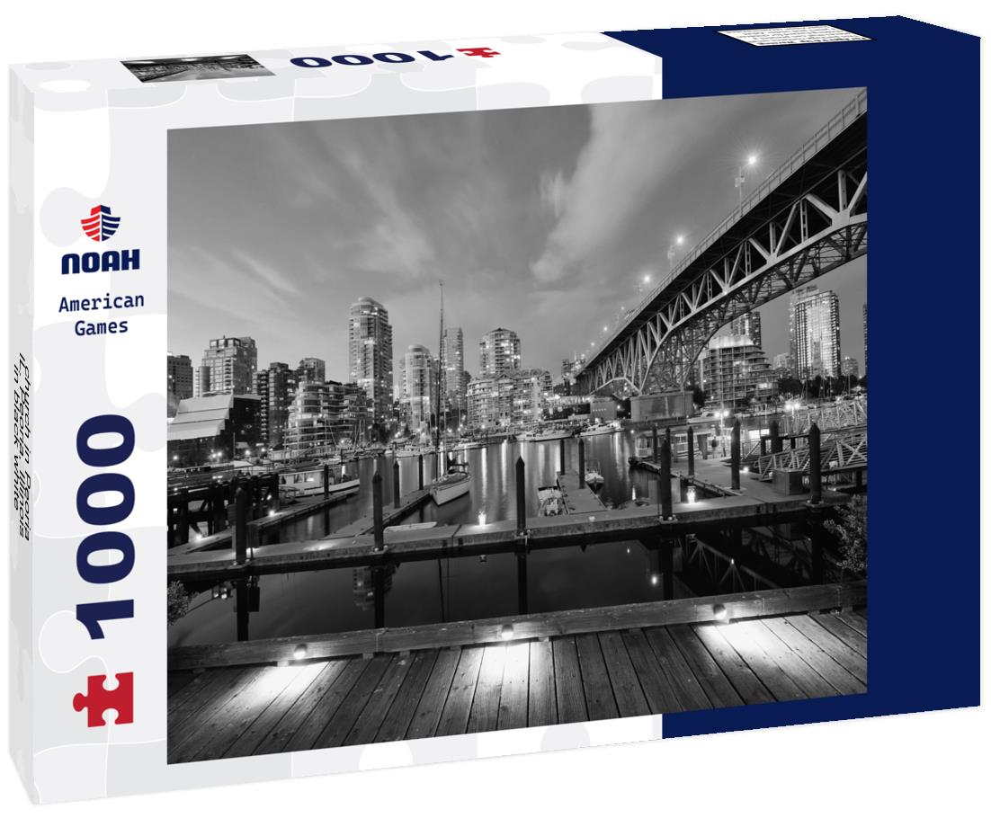 Noah Jigsaw Puzzle church in Peoria, IL. Peoria, Illinois in black white 1000 pieces