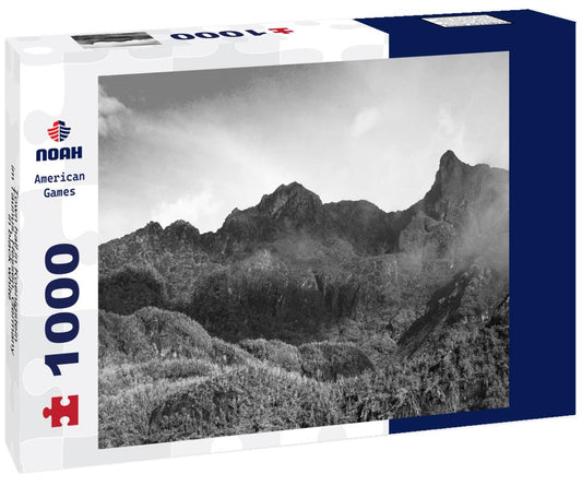 Noah Jigsaw Puzzle Beautiful morning in Rwenzori or Moon Mountains in Uganda, Africa. in black white 1000 pieces