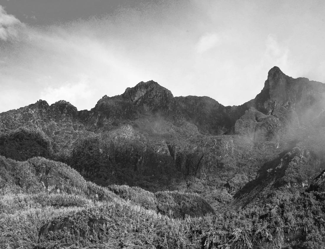 Noah Jigsaw Puzzle Beautiful morning in Rwenzori or Moon Mountains in Uganda, Africa. in black white 1000 pieces