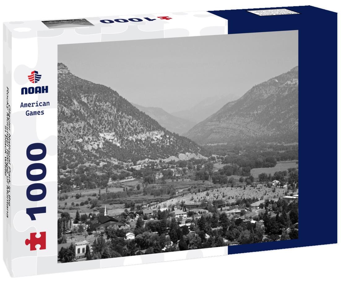 Noah Jigsaw Puzzle Glacier National Park in the Rocky Mountain Range of Montana in black white 1000 pieces