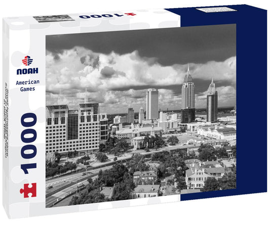 Noah Jigsaw Puzzle Downtown Mobile, Alabama, USA skyline. in black white 1000 pieces