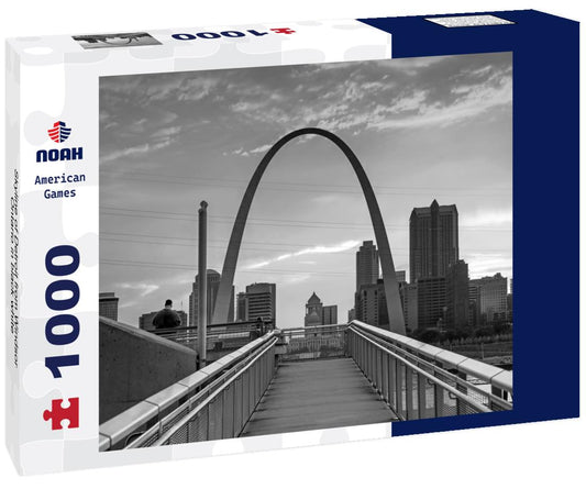 Noah Jigsaw Puzzle The Gateway Arch is captured in St. Louis, Missouri, USA. in black white 1000 pieces