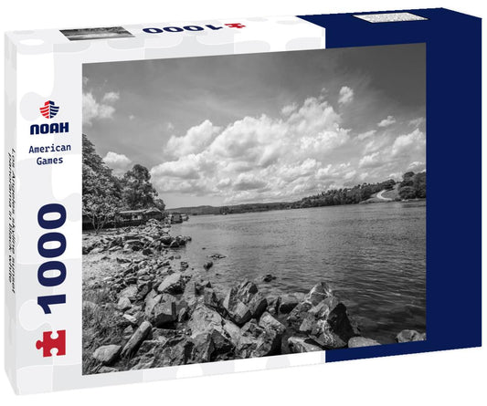 Noah Jigsaw Puzzle Los Angeles skyline sunset panorama in black white 1000 pieces