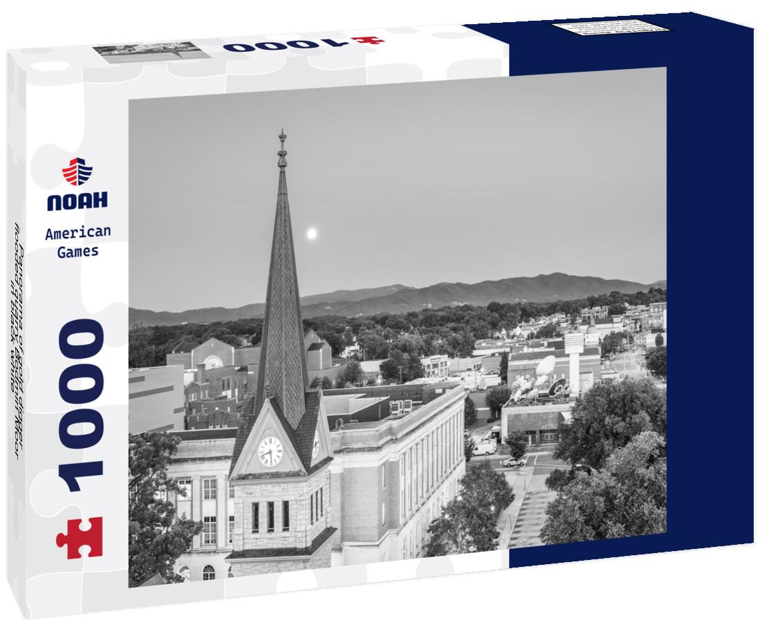 Noah Jigsaw Puzzle Downtown skyline and steeple in Roanoke, Virginia, USA, at dawn. in black white 1000 pieces