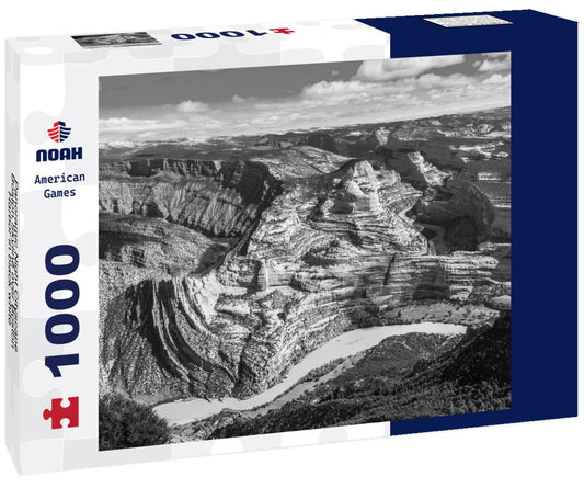 Noah Jigsaw Puzzle View of the Green River in Dinosaur National Monument, Colorado/Utah, USA. in black white 1000 pieces