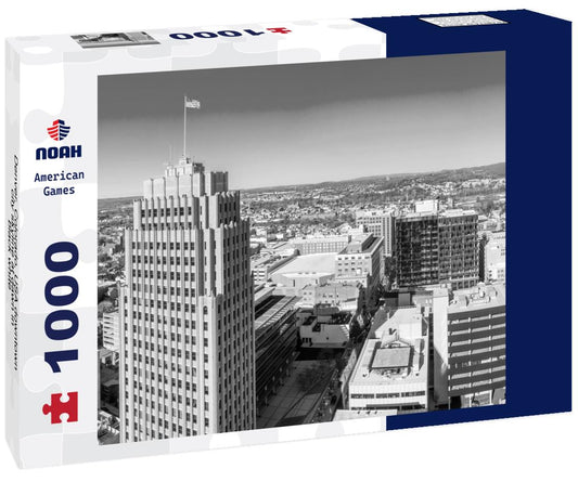 Noah Jigsaw Puzzle Denver, Colorado, USA downtown city skyline at dawn in black white 1000 pieces
