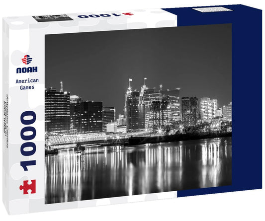 Noah Jigsaw Puzzle downtown Cerritos, California in black white 1000 pieces