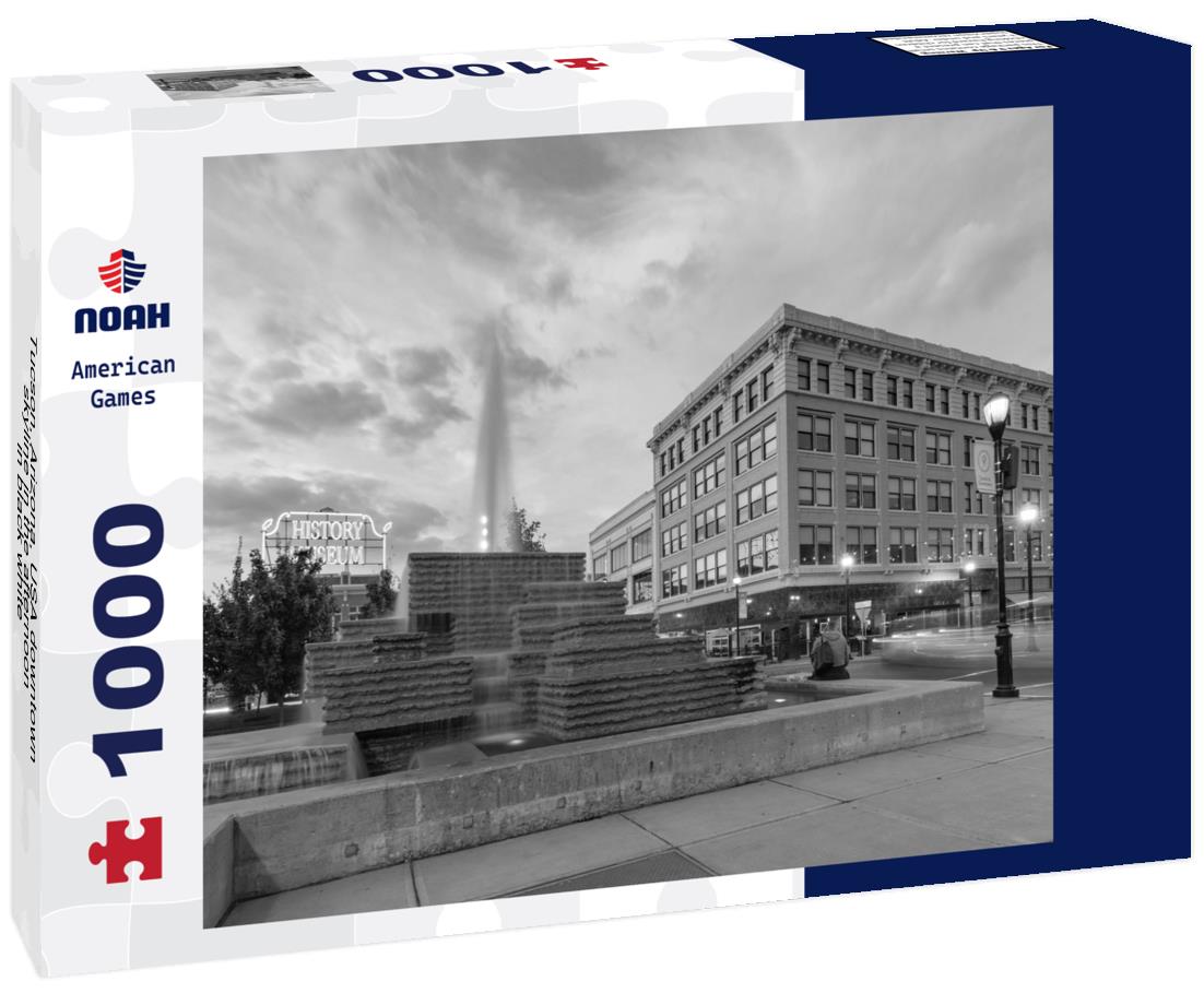 Noah Jigsaw Puzzle Downtown Springfield, Missouri, skyline at sunset. in black white 1000 pieces