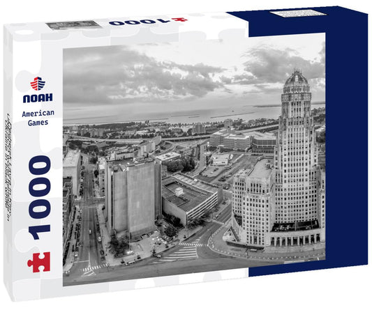 Noah Jigsaw Puzzle Downtown Buffalo, New York, USA urban city view. in black white 1000 pieces