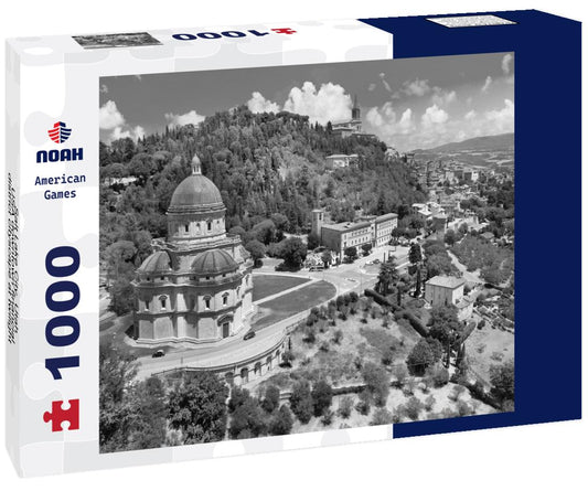 Noah Jigsaw Puzzle Medieval historical town of Todi in Umbria, province of Perugia, Italy. in black white 1000 pieces