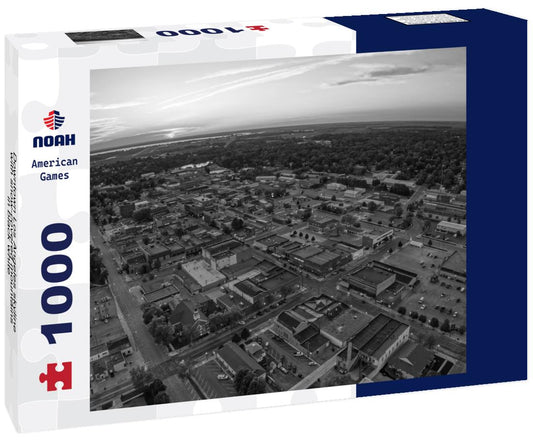 Noah Jigsaw Puzzle Downtown Los Angeles skyline with snow-covered mountains in black white 1000 pieces