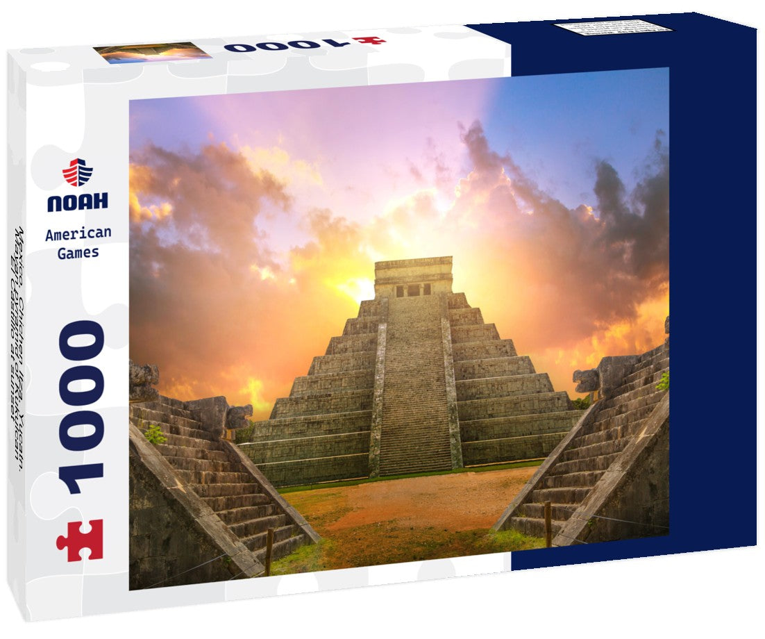 Noah Jigsaw Puzzle Mexico, Chichen Itza, Yucatn. Mayan pyramid of Kukulcan El Castillo at sunset 1000 pieces