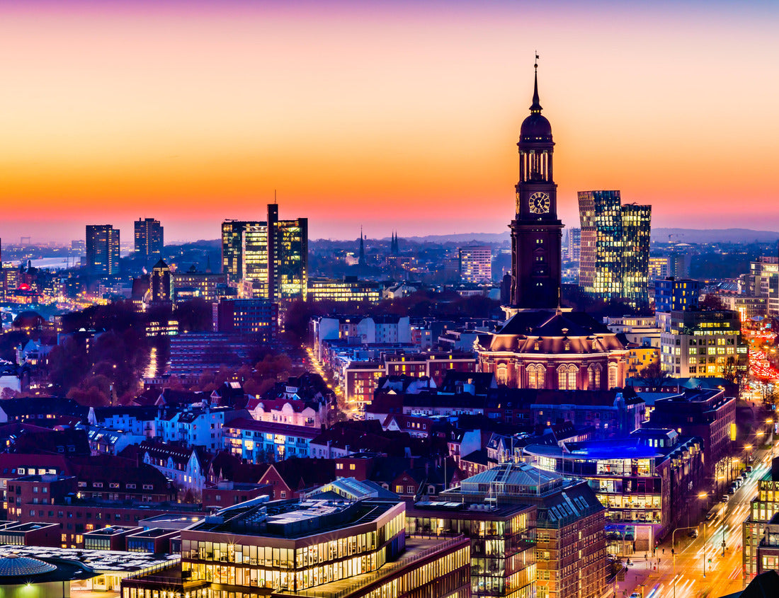 Noah Jigsaw Puzzle Aerial view of the harbor, St. Michael's Church (German: St. Michaelis) and downtown Hamburg, Germany 1000 pieces