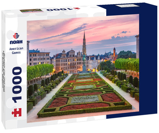 Noah Jigsaw Puzzle Brussels City Hall and Mont des Arts at sunset in Brussels, Belgium 1000 pieces