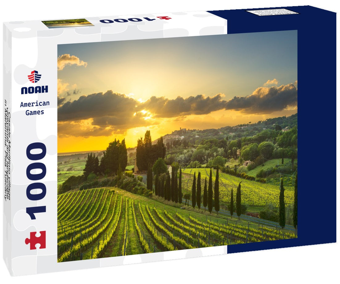 Noah Jigsaw Puzzle Casale Marittimo village, vineyards and landscape in Maremma. Pisa Tuscany, Italy 1000 pieces