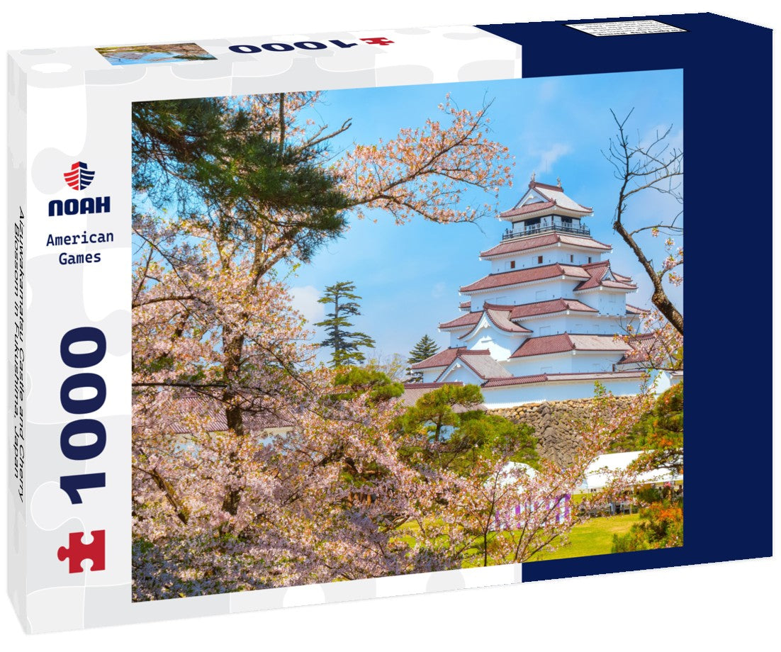 Noah Jigsaw Puzzle Aizuwakamatsu Castle and Cherry Blossom in Fukushima, Japan 1000 pieces