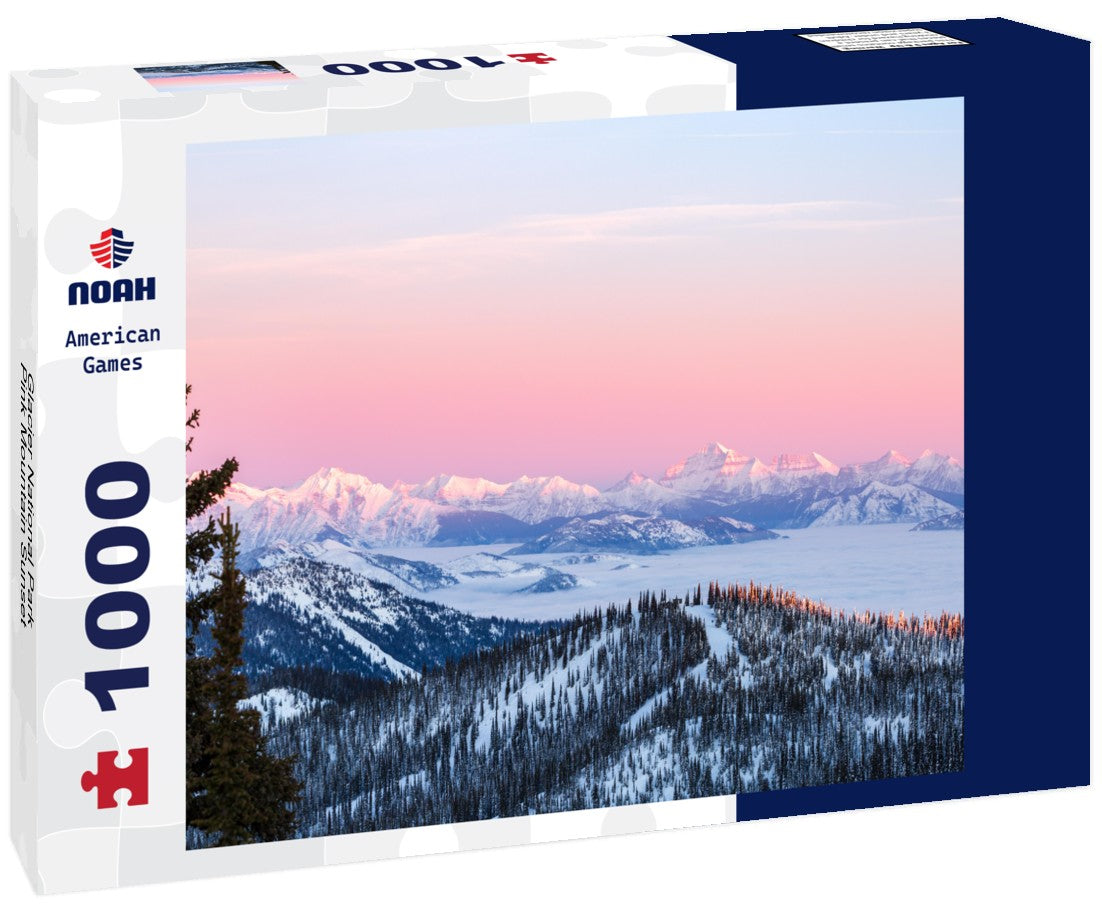 Noah Jigsaw Puzzle Glacier National Park Pink Mountain Sunset 1000 pieces