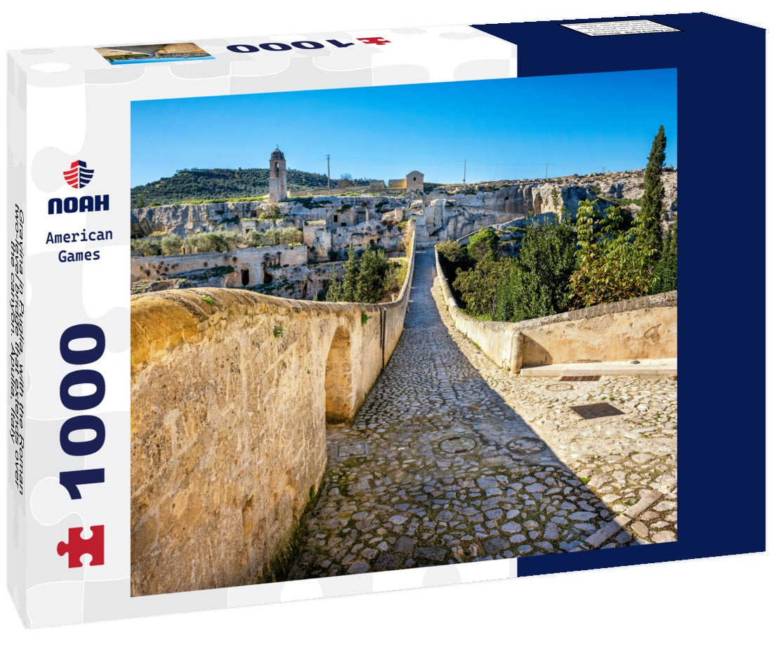 Noah Jigsaw Puzzle Gravina in Puglia, with the Roman two-level bridge that extends over the canyon. Apulia, Italy 1000 pieces