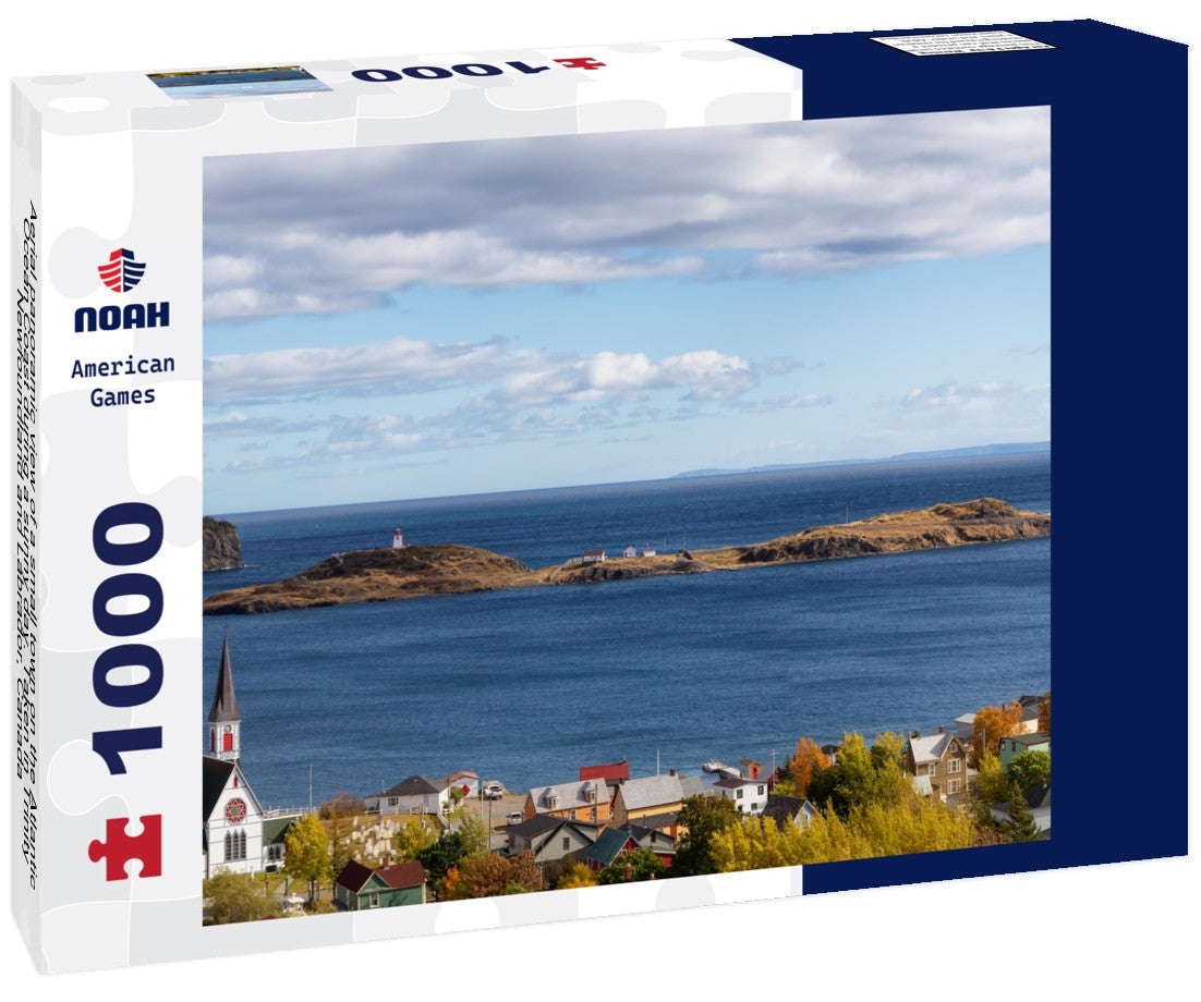Noah Jigsaw Puzzle Aerial panoramic view of a small town on the Atlantic Ocean Coast during a sunny day. Taken in Trinity, Newfoundland and Labrador, Canada 1000 pieces