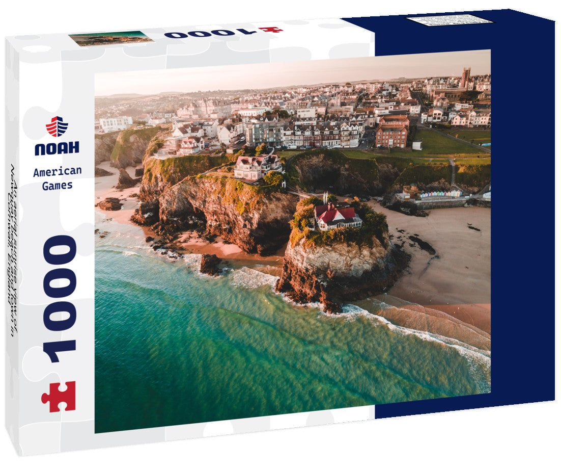 Noah Jigsaw Puzzle An aerial sunrise view of Newquay beach and town in Cornwall, England 1000 pieces