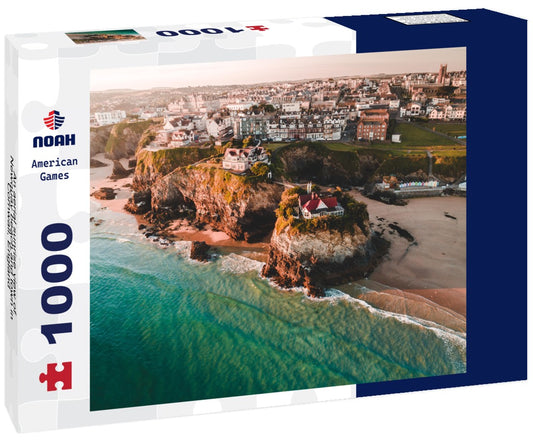 Noah Jigsaw Puzzle An aerial sunrise view of Newquay beach and town in Cornwall, England 1000 pieces