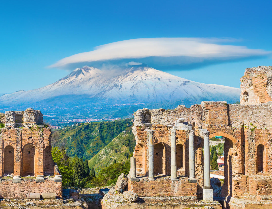 Noah Jigsaw Puzzle Ancient Greek theater in Taormina on the volcano Etna, Italy. Taormina is located in the metropolitan city of Messina, on the east coast of the island of Sicily 1000 pieces