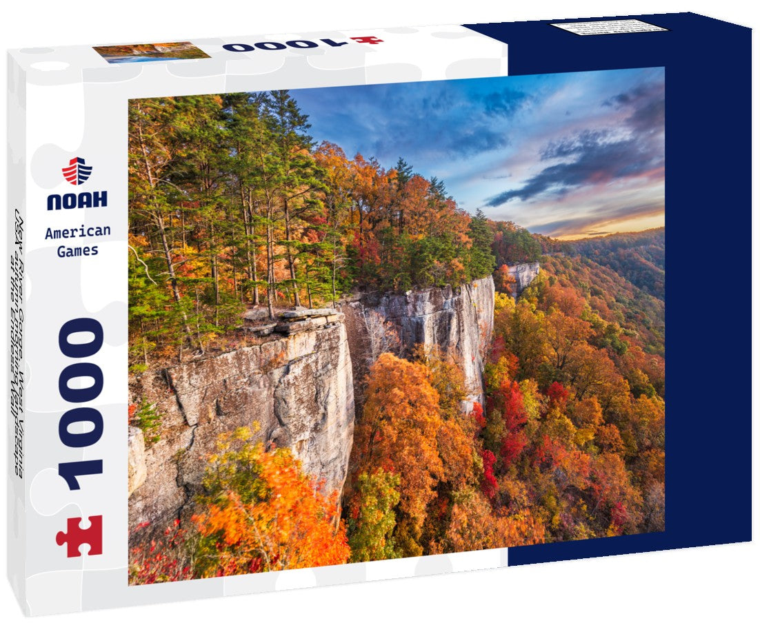 Noah Jigsaw Puzzle New River Gorge, West Virginia, USA autumn morning landscape at the Endless Wall 1000 pieces