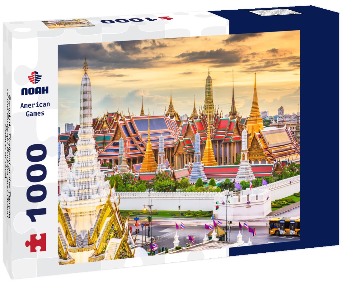 Noah Jigsaw Puzzle Bangkok, Thailand at the Temple of the Emerald Buddha and Grand Palace at dusk 1000 pieces