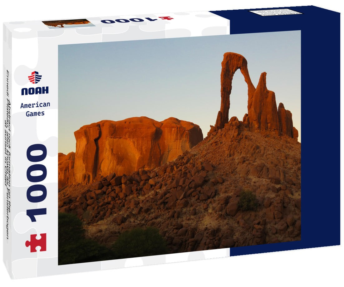 Noah Jigsaw Puzzle Abstract rock formation on the Ennedi Plateau, also known as Fensterbogen, at sunset in Chad 1000 pieces
