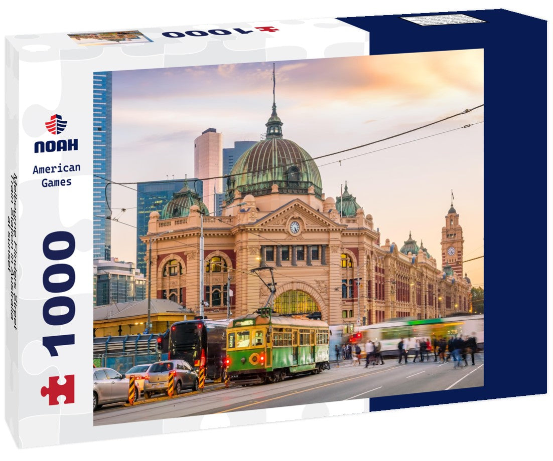 Noah Jigsaw Puzzle Melbourne Flinders Street Train Station in Australia at sunset 1000 pieces