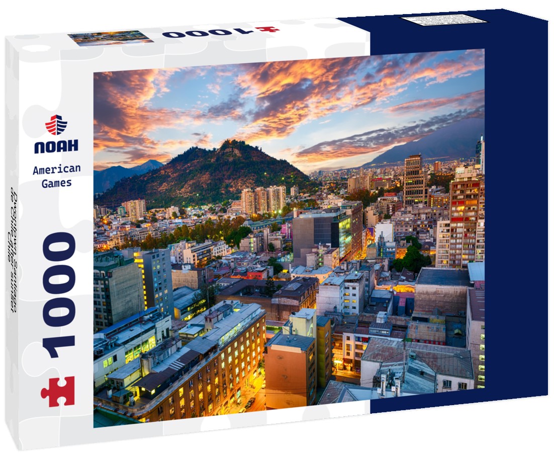 Noah Jigsaw Puzzle Dwontown Santiago de Chile after sunset, Chile 1000 pieces
