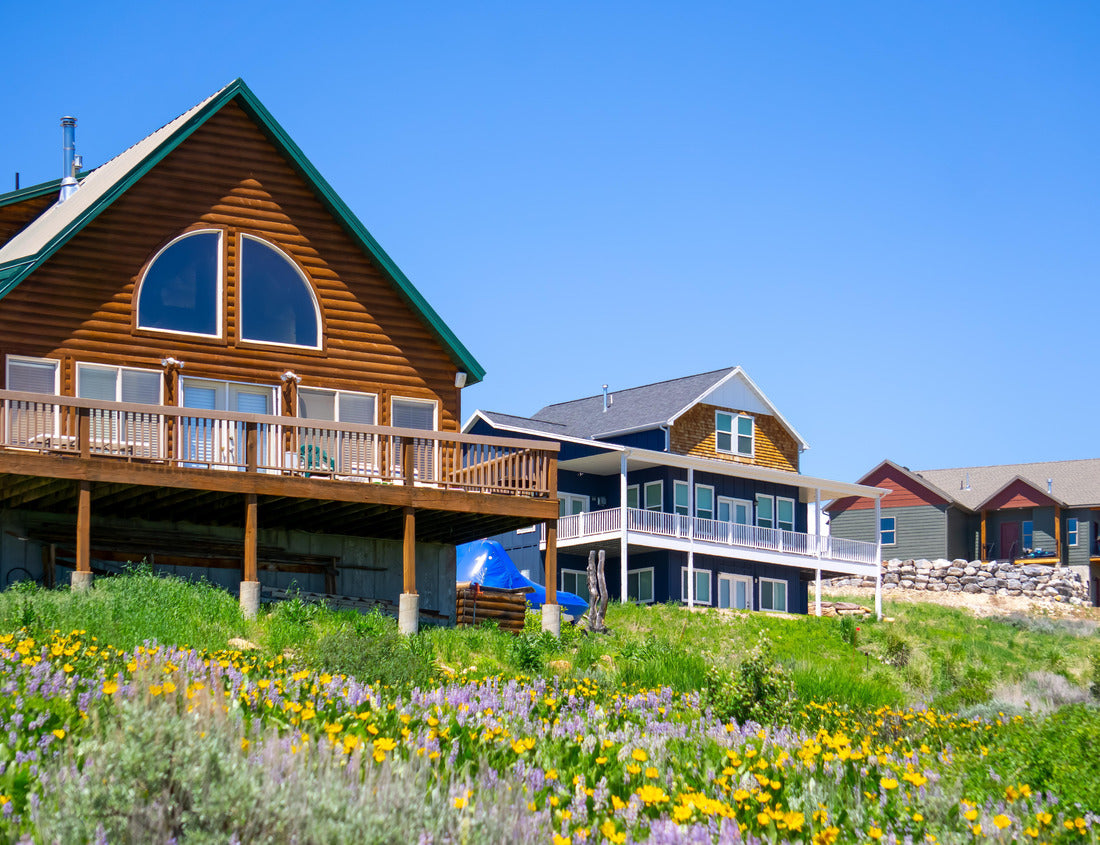 Noah Jigsaw Puzzle Bear Lake Cabin in Garden City with natural flowers and greenery 1000 pieces