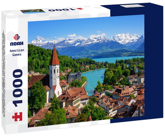 Noah Jigsaw Puzzle Historic city of Thun and Lake Thun with snow-capped Berner Highlands swinging mountains in the background, Canton of Bern, Switzerland 1000 pieces