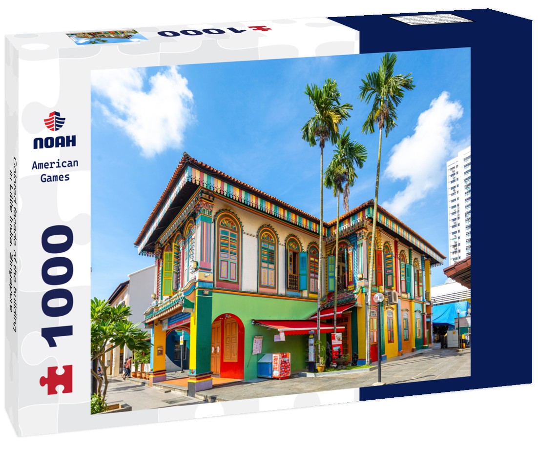 Noah Jigsaw Puzzle Colored facade of the building in Little India, Singapore 1000 pieces