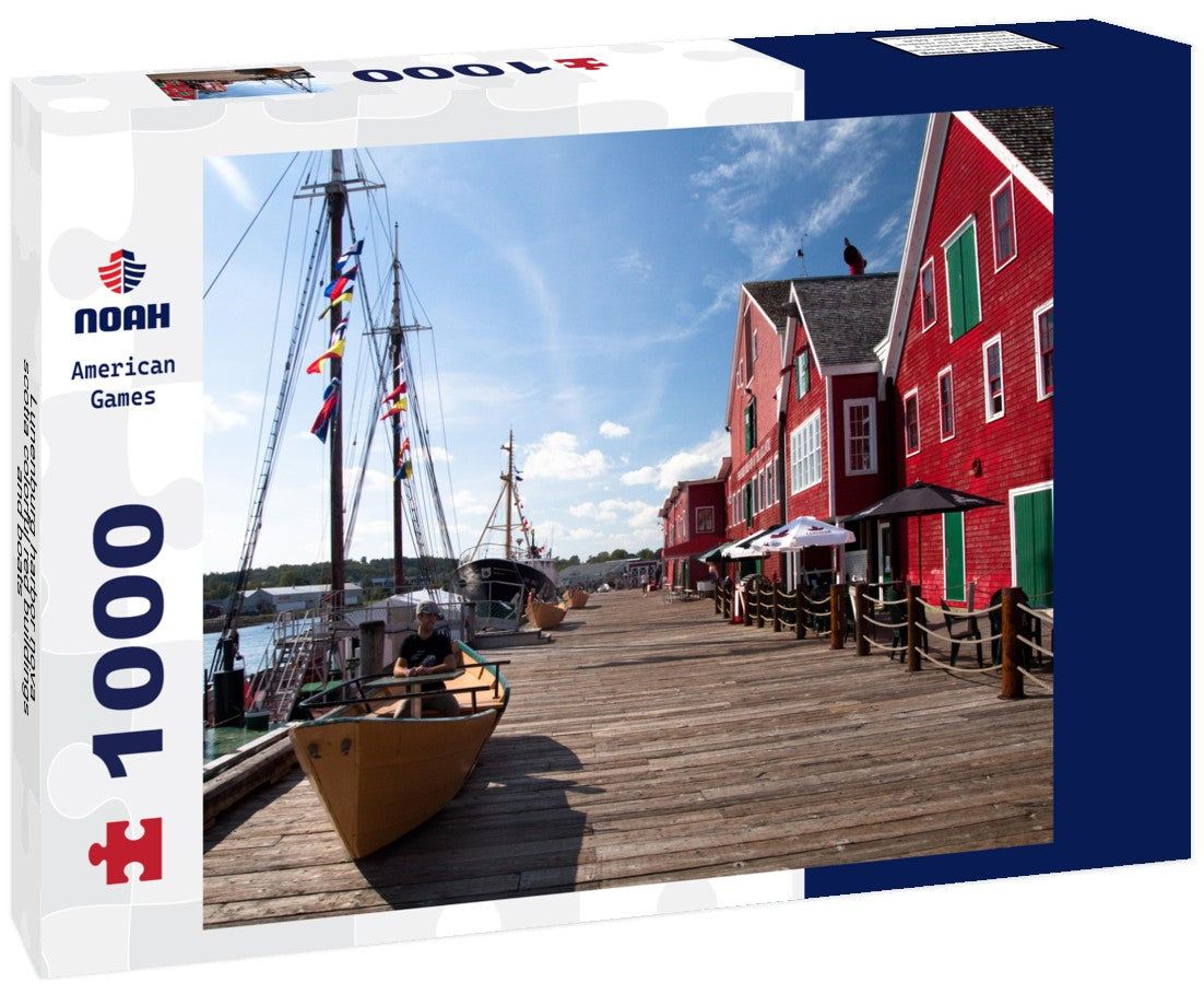 Noah Jigsaw Puzzle Lunenburg harbor nova scotia colorful red buildings and boats 1000 pieces