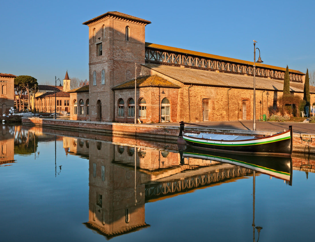Noah Jigsaw Puzzle Cervia, Ravenna, Emilia Romagna, Italy: the harbor canal with the old salt store and a historic fishing boat of the Adriatic 1000 pieces