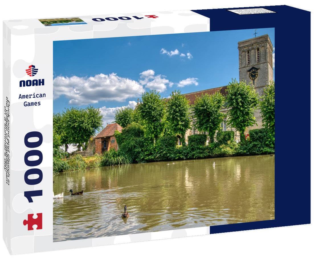 Noah Jigsaw Puzzle Duck pond and church in the village of Haddenham on a summer's day 1000 pieces
