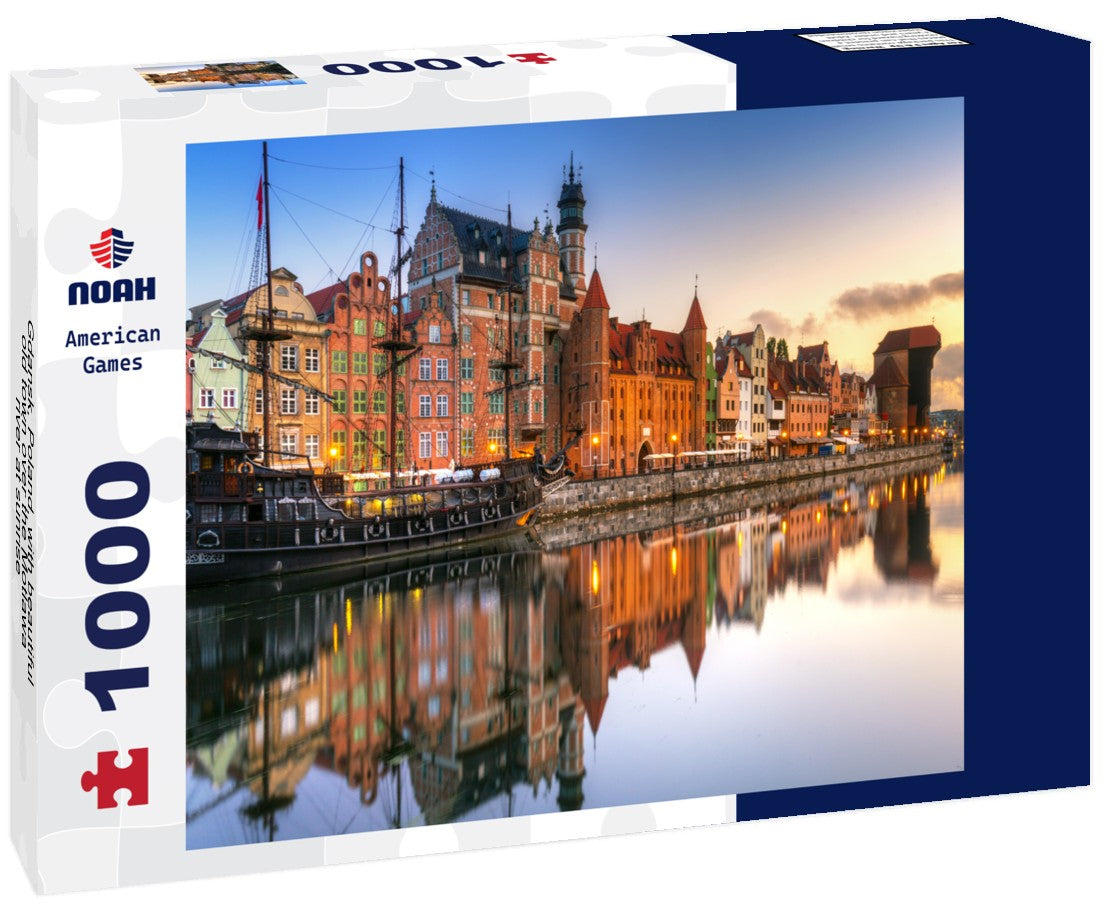 Noah Jigsaw Puzzle Gdansk, Poland, with beautiful old town over the Motlawa river at sunrise 1000 pieces