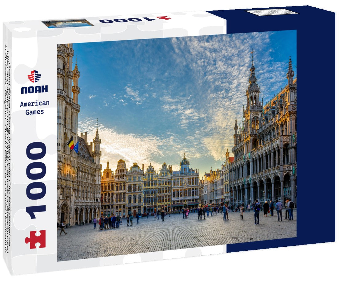 Noah Jigsaw Puzzle Grand Place (Grote Markt) with City Hall (Hotel de Ville) and Maison du Roi (King's House or Breadhouse) in Brussels, Belgium. Grand Place is a tourist destination in Brussels. Cityscape of Brussels 1000 pieces