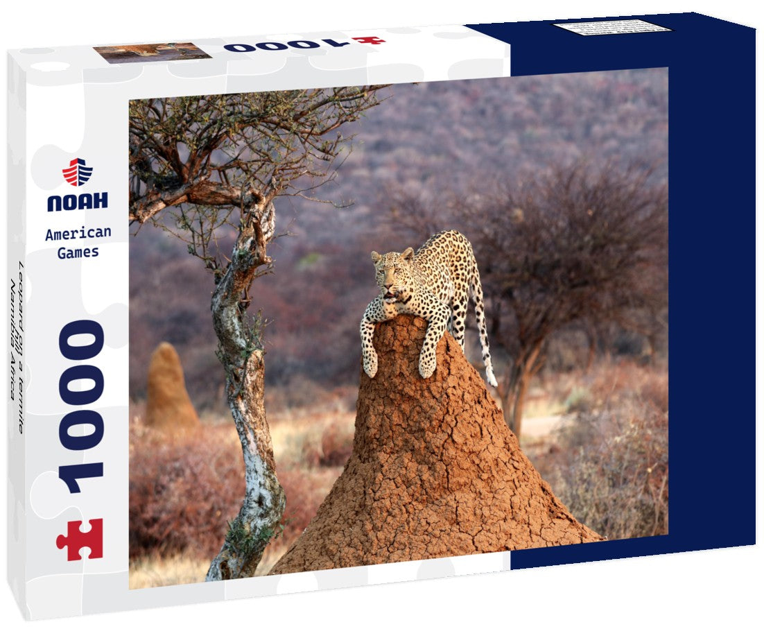 Noah Jigsaw Puzzle Leopard on a termite hill - Namibia Africa 1000 pieces