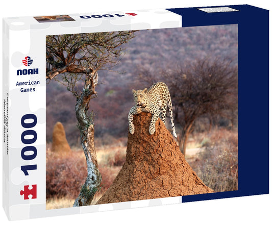 Noah Jigsaw Puzzle Leopard on a termite hill - Namibia Africa 1000 pieces