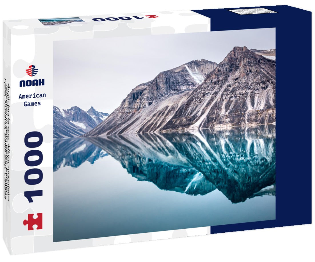 Noah Jigsaw Puzzle Arctic landscape, Mirror mountains reflection in calm water, Eglinton Fjord, Nunavut, Baffin Bay, Canada 1000 pieces
